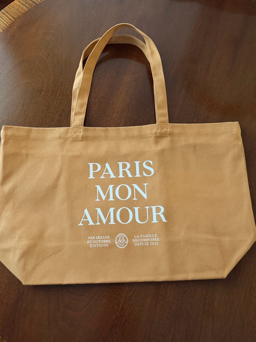 Sezane Paris Canvas Tote Bag Brown Large Size Brand New